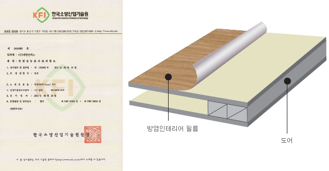 방염인테리어 시험성적서